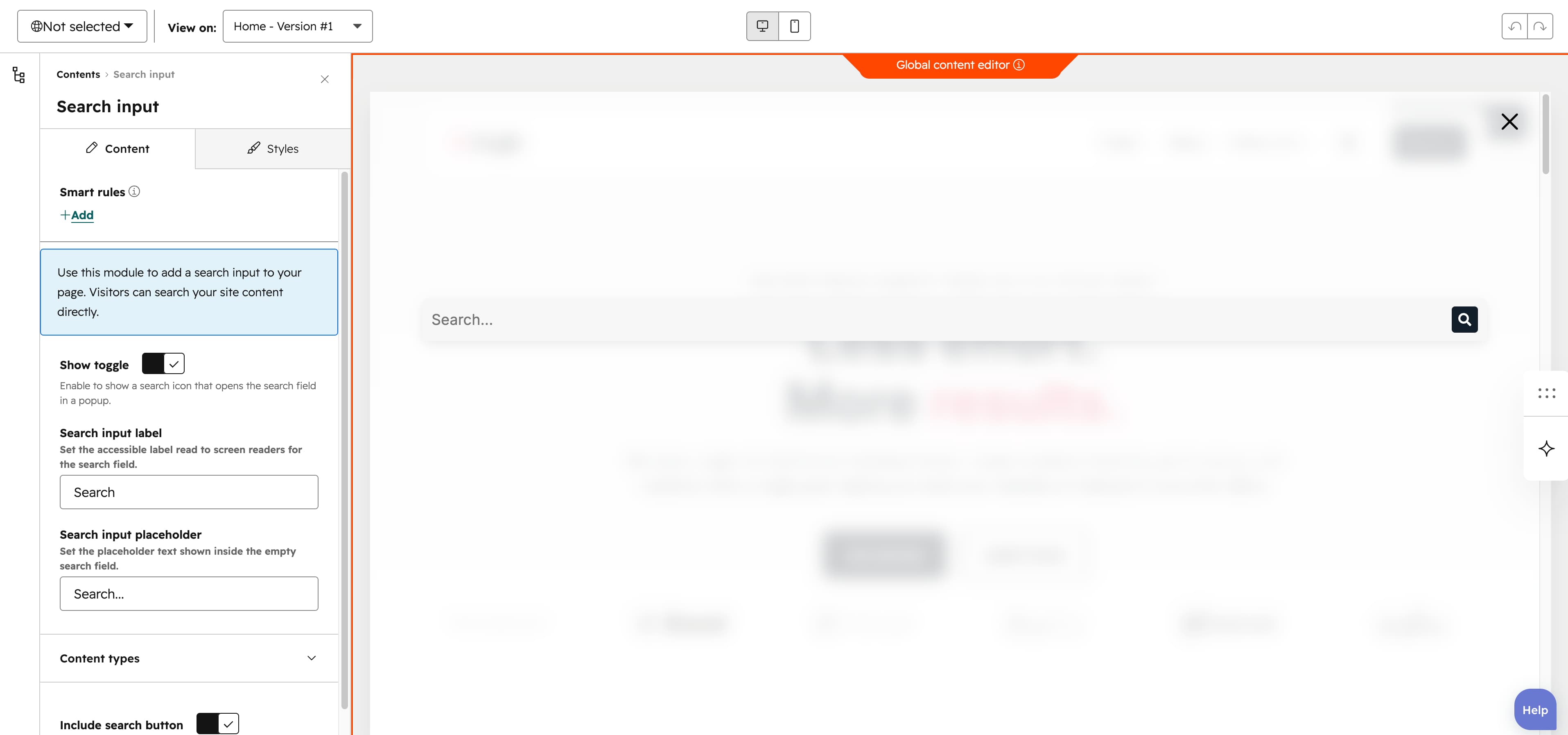Aperçu de Search input