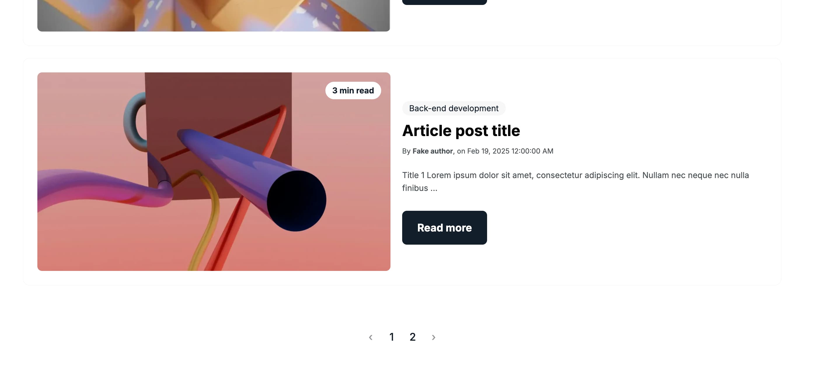 Aperçu de Blog pagination