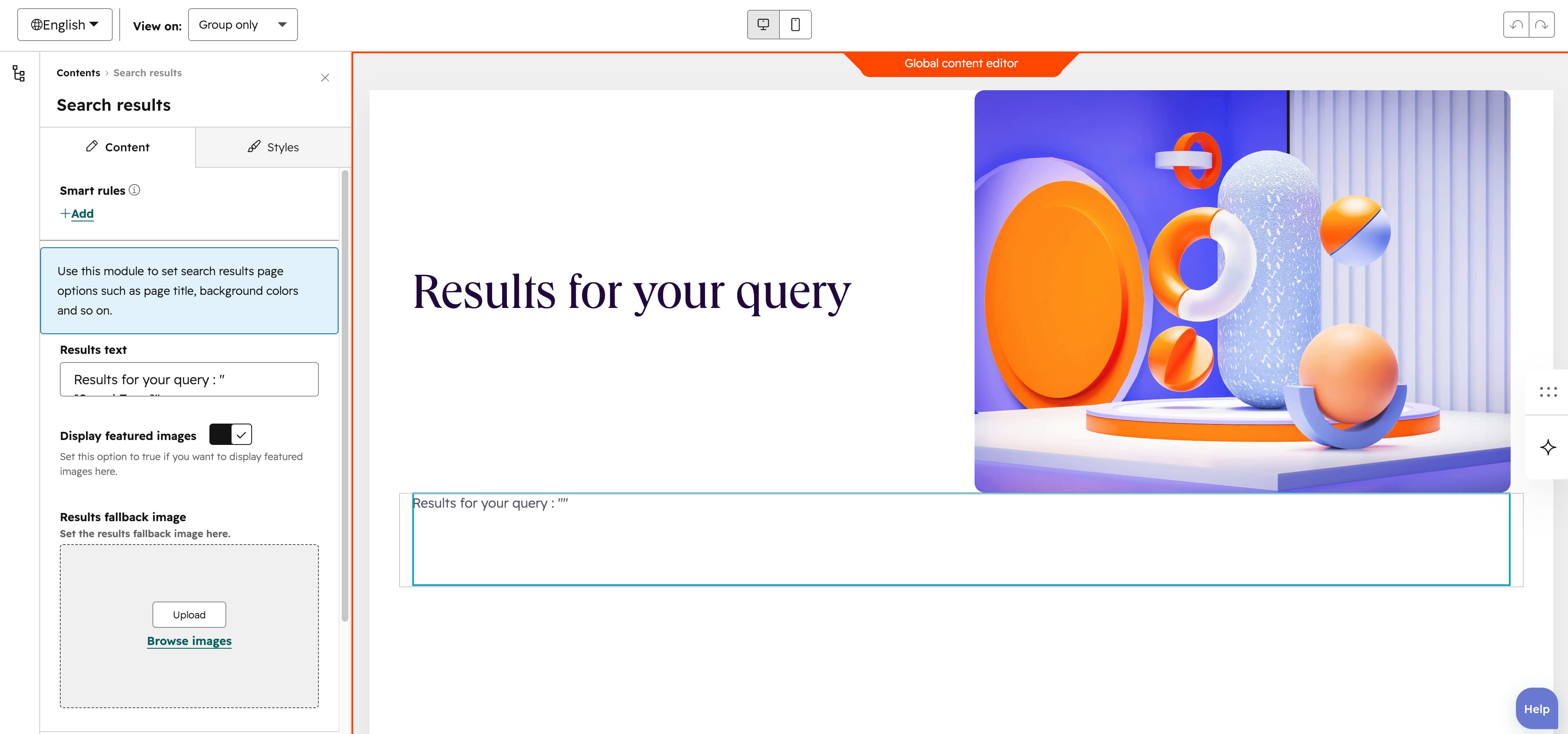 Aperçu de Search results
